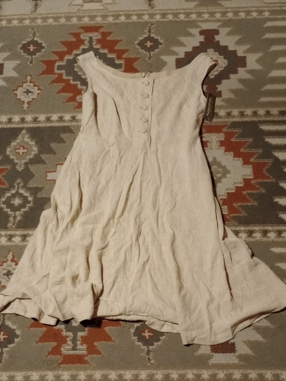 NWT Eva Medes Linen blen oatmeal dress sz 12 {H}